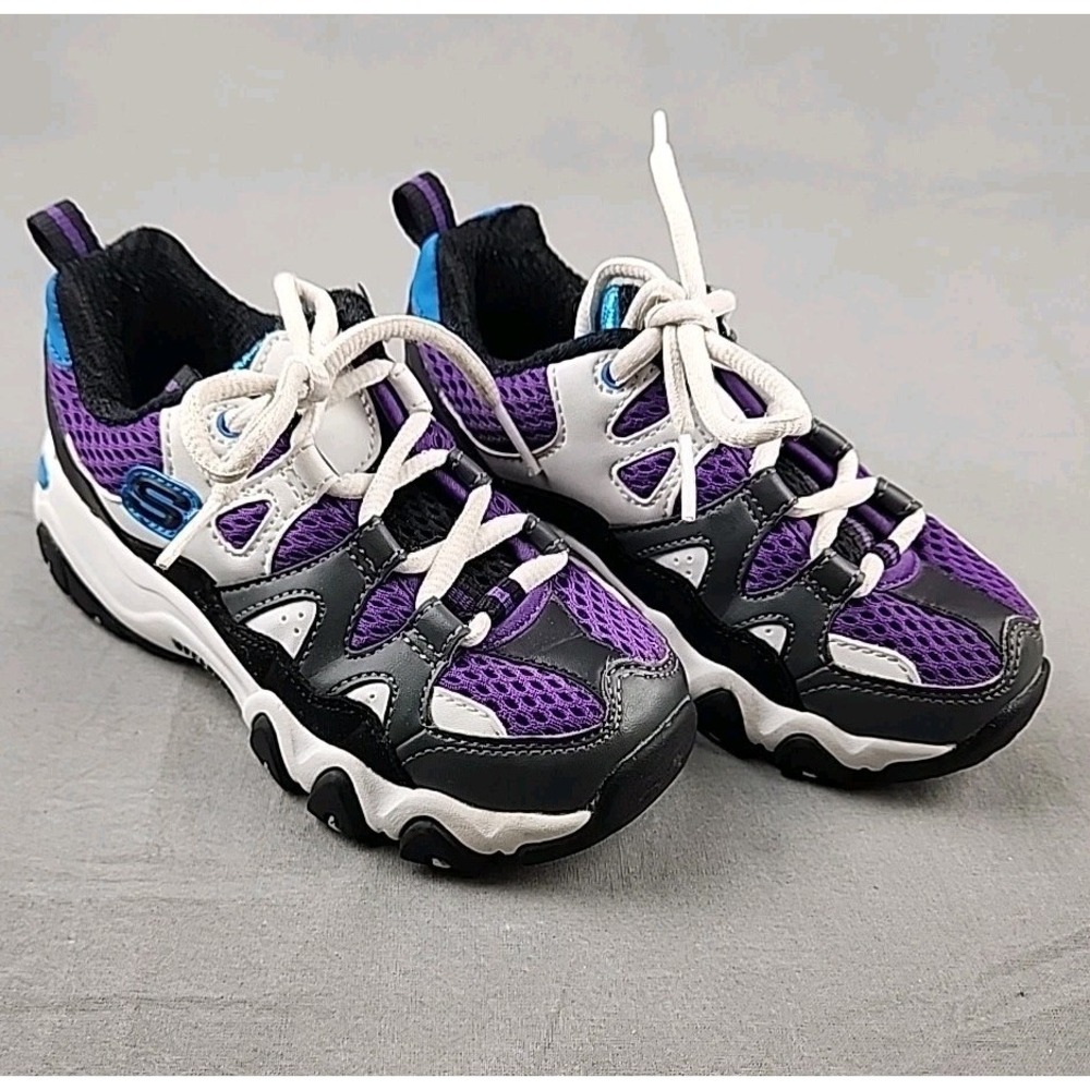 Boys Skechers D'Lites 2.0 Tidal‎ Waves Sneaker Size 11 Purple Black
